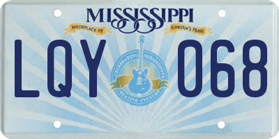 MS license plate LQY068
