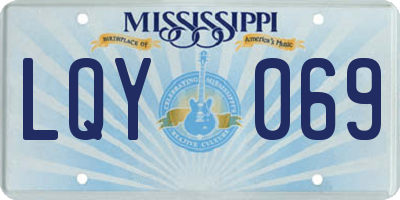 MS license plate LQY069