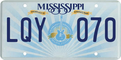 MS license plate LQY070