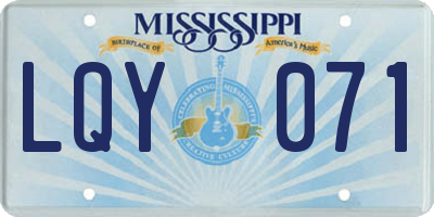 MS license plate LQY071