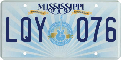 MS license plate LQY076