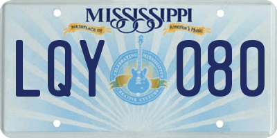 MS license plate LQY080