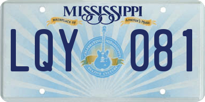 MS license plate LQY081