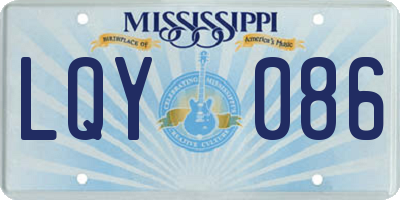 MS license plate LQY086