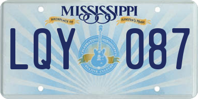 MS license plate LQY087