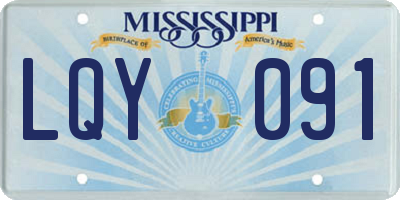 MS license plate LQY091
