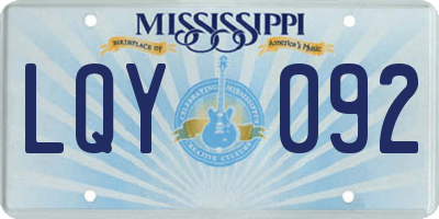 MS license plate LQY092
