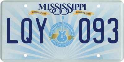 MS license plate LQY093