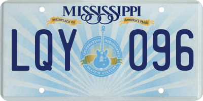 MS license plate LQY096