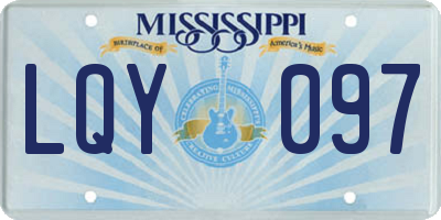 MS license plate LQY097