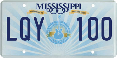 MS license plate LQY100