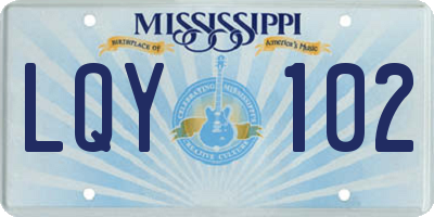 MS license plate LQY102