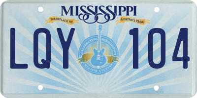MS license plate LQY104