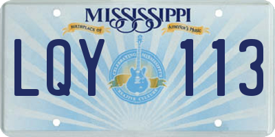 MS license plate LQY113