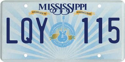 MS license plate LQY115