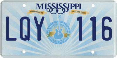 MS license plate LQY116