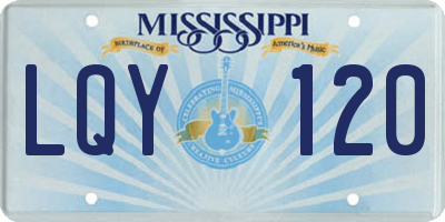 MS license plate LQY120