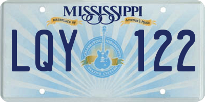 MS license plate LQY122