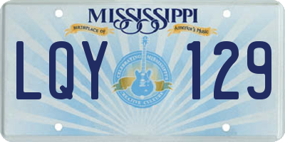 MS license plate LQY129