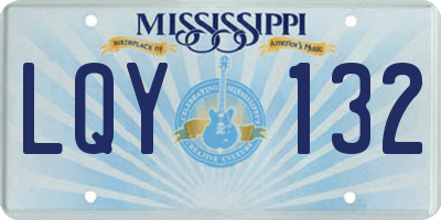 MS license plate LQY132