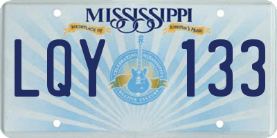MS license plate LQY133