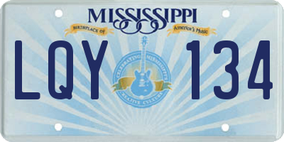 MS license plate LQY134