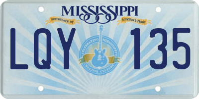 MS license plate LQY135
