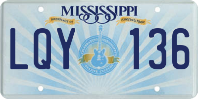 MS license plate LQY136