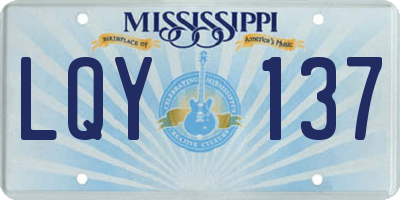 MS license plate LQY137