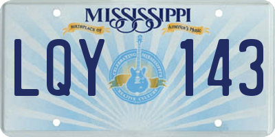MS license plate LQY143