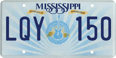 MS license plate LQY150