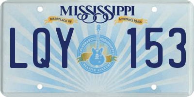 MS license plate LQY153