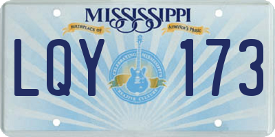 MS license plate LQY173
