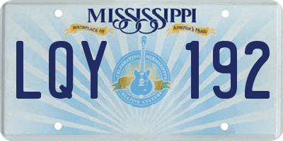 MS license plate LQY192
