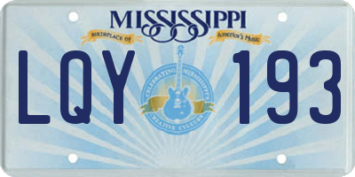 MS license plate LQY193