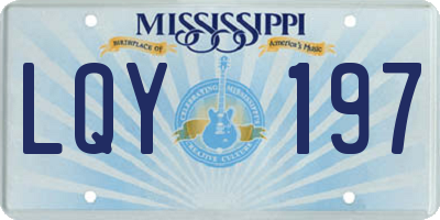 MS license plate LQY197