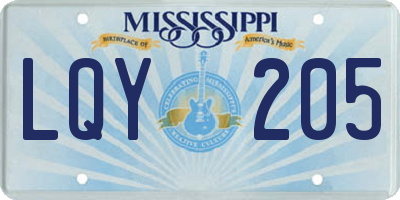 MS license plate LQY205