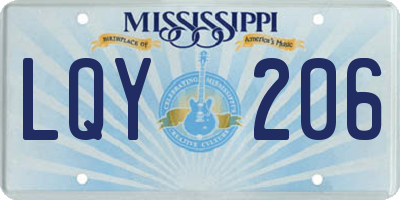 MS license plate LQY206
