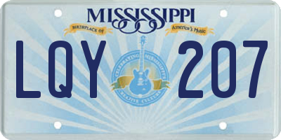 MS license plate LQY207