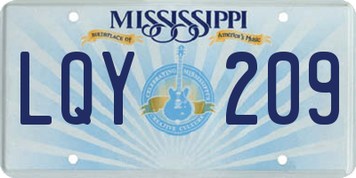 MS license plate LQY209