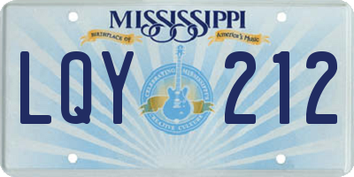 MS license plate LQY212