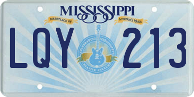 MS license plate LQY213