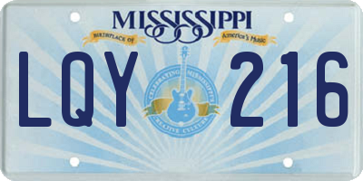 MS license plate LQY216