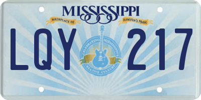 MS license plate LQY217