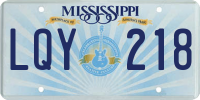 MS license plate LQY218