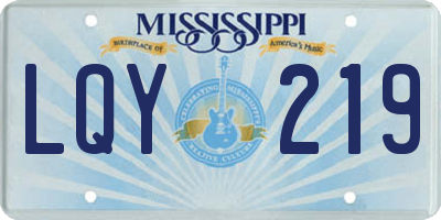 MS license plate LQY219