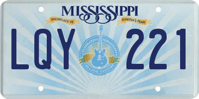 MS license plate LQY221
