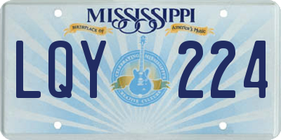 MS license plate LQY224