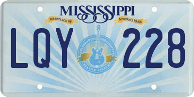 MS license plate LQY228