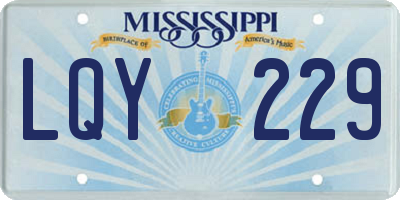 MS license plate LQY229